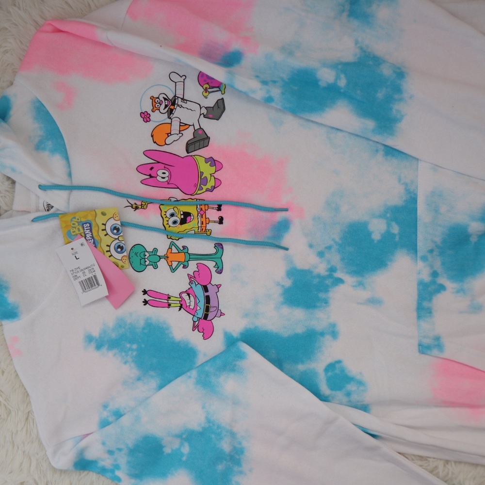 BRAND NEW Spongebob Squarepants Tie Dye Hoodie